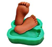 Moule en silicone en forme de deux pieds humains décorations pour savon plâtre résine moulages naissance baptême DIY tendres et réalistes