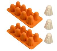 Moule en silicone en forme de fantôme 3D pour Halloween, moule à chocolat pour gelée, chocolat, bonbons, gomme, crayon, résine