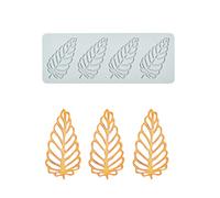 Moule en silicone en forme de Feuilles de palmier, tapis dentelle pour gâteaux, outils de décoration de pâtisserie, utilisé pour façonner la pâte à sucre fondue, le chocolat, le fondant