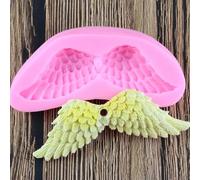 Moule en silicone en forme de fleur, 11 x 4,1 cm, motif ailes d'ange, robe de princesse, gâteau, chocolat, fondant, arôme, savon fait à la main