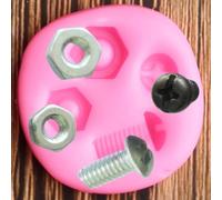 Moule en silicone en forme de fleur, 4 x 3,9 cm - Matériel industriel steampunk - Pour vis, écrous, fondants, outils de décoration de gâteaux, argile, bonbons, chocolat