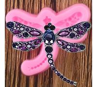 Moule en silicone en forme de fleur, 5,9 x 4,8 cm, libellule pour bijoux, argile, cupcakes, fondants, outils de décoration de gâteaux, moules à bonbons, chocolats