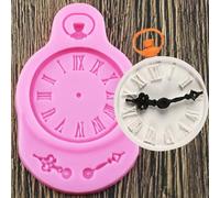 Moule en silicone en forme de fleur, 8,9 x 5,6 cm en forme d'horloge pour gâteau, fondant, résine, bonbons, chocolat, gelée, outils de décoration de gâteau de mariage