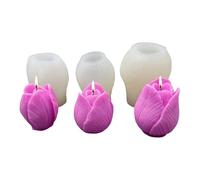 Moule En Silicone En Forme De Fleur, Avec Un Design Distinct, 5,3 X 4,6 Cm, Bougie En Silicone Tulipe, Moule À Bougie Parfumée, Processus De Démoulage Facile, Pour Appartement, Ferme, Fête De Vacances
