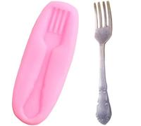 Moule en silicone en forme de fleur, cuillère, fourchette, couteau, cupcakes, fondant, outils de décoration de gâteaux, moules à chocolat, argile à bonbons, 7,1 x 2,7 cm