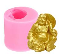 Moule en silicone en forme de fleur, motif Bouddha pour bougies, fondants, chocolats, bonbons, bougies, cire, plâtre, artisanat, savon, 5,2 x 5,2 x 4,8 cm