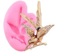 Moule en silicone en forme de fleur, oiseaux 3D pour décoration de cupcakes, fondants, outils de décoration de gâteaux, bonbons, chocolat, gumpaste bijoux, résine, argile, moules style 4