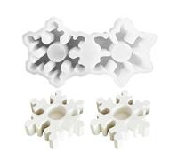 Moule en silicone en forme de flocon de neige - 2 cavités - Moules en résine époxy pour bougies chauffe-plat de Noël