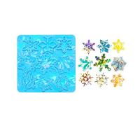 Moule en silicone en forme de flocon de neige - Joli effet arc-en-ciel - Porte-clés - Ornement de Noël - Flocon de neige - Fournitures de vacances - Fabrication de bijoux personnalisés