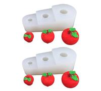 Moule en Silicone en forme de fruit 3D, fraise, 2 pièces, E