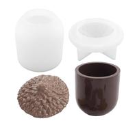 Moule en silicone en forme de gland, boîte avec couvercle, moule en silicone pour récipients, bricolage, pommes de pin, boîte de rangement, organiseur en résine époxy
