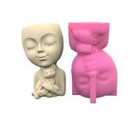 Moule en silicone en forme de gypse pour plantes grasses, pot de fleurs, vase, plâtre, ciment et argile, support pour béton, ciment et résine