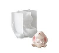 Moule en silicone en forme de jolis lapins avec pots de fleurs, porte-breloque robuste, moule en résine, idéal pour les accessoires en résine faits à la main, fournitures de fabrication de cerceaux