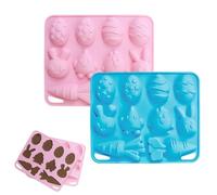 Moule en silicone en forme de lapin, 10 cavités, moule réutilisable en silicone pour œufs de Pâques pour chocolat, fondant, gelée, pudding, cacao, biscuits, dessert, cupcakes, maison,