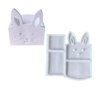 Moule en silicone en forme de lapin adapté à la fabrication de bougies, de savon, de chocolat et de boîtes créatives en forme de lapin, moule de récipient de stockage en silicone, parfait pour les de