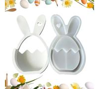 Moule en silicone en forme de lapin de Pâques - Démoulage facile et réutilisable - Pour résine époxy, plâtre, vacances, printemps, artisanat, décoration de maison, fête, cadeaux de