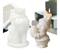 Moule en silicone en forme de lapin de Pâques - Figurines de lapin 3D mignonnes en forme de savon et plâtre, 7 cm de hauteur + 60 g, résine flexible en silicone légère de haute qualité - pour
