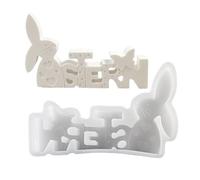 Moule en silicone en forme de lapin de Pâques - Lettres anglaises - Moules époxy pour Pâques - Décoration d'intérieur de Pâques