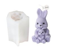 Moule en silicone en forme de lapin de Pâques pour bougies faites à la main, savon, résine, chocolat, plâtre, pâtisserie, forme mignonne en silicone