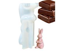 Moule en silicone en forme de lapin | Modèle de moulage en forme d'animal pour bougies, plâtre, résine, argile, fête, anniversaire, bibliothèque, décoration d'intérieur, table à manger