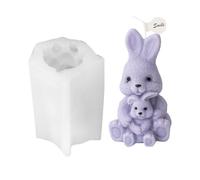 Moule en silicone en forme de lapin - Moule à bougie 3D en forme d'animal mignon, design flexible, anti-adhésif, matériau facile à nettoyer, outil léger | Accessoire d'artisanat pour moulage de résine