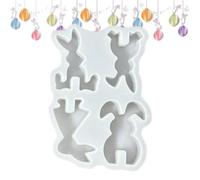 Moule En Silicone En Forme De Lapin - Moule Réutilisable, Pochettes Pour Chocolat Lapin De Pâques, 4 Cavités Antiadhésives | Pour Pâtes De Sucre Savon Craie Gelée Maison Amoureux