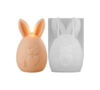 Moule en silicone en forme de lapin pour fabrication de bougies | Pour une utilisation dans le domaine du bricolage avec de la résine époxy, du plâtre, du béton, de l'argile ainsi que pour la