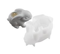 Moule en silicone en forme de lapin - Texture en silicone - Parfait pour les bougeoirs faits à la main et les cadeaux - Moule unique en résine