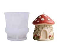 Moule en silicone en forme de maison de champignon pour bougie de Noël, outil de cuisson pour résine époxy, bougie faite à la main, savon, chocolat, moule de qualité alimentaire
