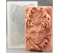 Moule en silicone en forme de masque vénitien pour savon, plâtre, cire, résine, argile, théâtre, carnaval, mardi herbe