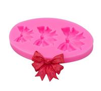 Moule en silicone en forme de nœud | Petits nœuds | 3 cavités pour fondant et chocolat - Outil de décoration de gâteau pour Noël, anniversaire, mariage