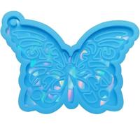 Moule en silicone en forme de papillon bleu, moule holographique en résine pour porte-clés, moules de moulage de bijoux en résine pour arts, travaux manuels et couture, fournitures de moulage de