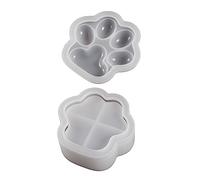 Moule en silicone en forme de patte de chat - Forme de plâtre - Combinaison | Boîte de rangement pour bijoux, moule en plâtre, outil de bricolage fait à la main, facile à nettoyer