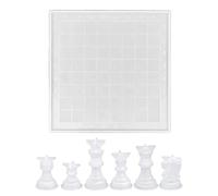 Moule en silicone en forme de pièce d'échecs 3D international pour bricolage en résine époxy - Outils de cuisson au chocolat - Moules en silicone pour résine époxy