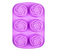 Moule en silicone en forme de rose - Moule en silicone pour décoration de cupcake, passe au lave-vaisselle, 6 cavités, en forme de, grand bloc de glace pour bonbons, chocolats, décorations de