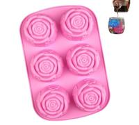Moule en silicone en forme de rose pour chocolat | Moule à fondant rose pour bonbons | Grand bloc de glace en forme de , 6 cavités, passe au lave-vaisselle pour les cocktails froids, le whisky
