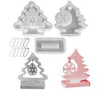 Moule en silicone en forme de sapin de Noël, moule en résine en forme de flocon de neige, outil de décoration festive facile à démouler, outils d'artisanat pour festival, vacances, maison, atelier