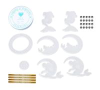 Moule en silicone en forme de sirène - En résine de lune - Pour la décoration de la maison - Pendentif - Ornement - Vent - Formes de cloche