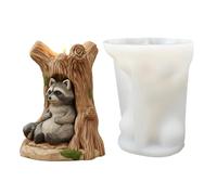 Moule en silicone en forme de souche d'arbre | Moule en silicone 3D en forme de raton laveur, pour dortoir, bureau, école, bureau, appartement, centre de table, Thanksgiving, jour de semaine