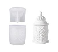 Moule en silicone en forme de souvenirs de châteaux polyvalents pour récipients de bougies d ' art en résine, projets d ' artisanat, moule en silicone de décoration de maison à dégagement facile