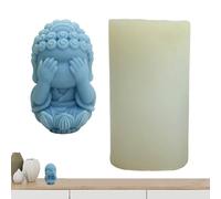 Moule en silicone en forme de statue de Bouddha | Bougie en cire de soja | Moule à bougie Bouddha 3D | Artisanat en résine | N'écoutez pas parler ou regarder la forme en résine pour la fabrication de