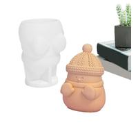Moule en silicone en forme de statue d'hiver 3D - Décoration saisonnière pour la fabrication de bougies - Moule en résine pour chocolat, fondant