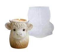 Moule en silicone en forme de vache, fabricant de pots de décoratifs, moule en béton de 6 pouces avec conception flexible, outil d'artisanat en ciment, accessoire de maison avec matériau