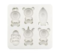 Moule en silicone en forme de vaisseau spatial astronaute pour fondant, bordure de gâteau, décoration au chocolat, accessoires de cuisine, moules pour la cuisson en silicone pour la décoration, la