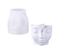 Moule en silicone en forme de visage humain pour pots de fleurs, moules en résine, moules en béton, fournitures de fabrication de bijoux, moule en silicone