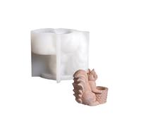 Moule en silicone en forme d'écureuil facile à démouler pour bougie chauffe-plat - Convient pour les travaux manuels et la décoration de la maison - Moule en silicone pour pots de fleurs