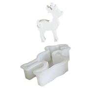 Moule en silicone en forme d'élan de Noël - Statuette, 1 modèle animal pour moulage, polymère flexible avec détails texturés, article de loisirs, tampon de profil pour studio, atelier, atelier