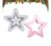 Moule en silicone en forme d'étoile de Noël | Moule en silicone creux en forme d'étoile | Moules en résine, moule de fabrication de bougies, décoration de bureau pour