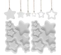 Moule en silicone en forme d'étoile de Noël - Moule en silicone - Pendentif en forme d'étoile - Mini étoile - Moule en plâtre à couler - Moule de Noël pour l'artisanat (B)