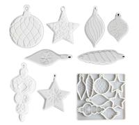 Moule en silicone en forme d'étoile de Noël pour plâtre, coquillages | Porte-clés léger, réutilisable et flexible pour bijoux en époxy, gypse, décoration d'arbre, fête, débutants